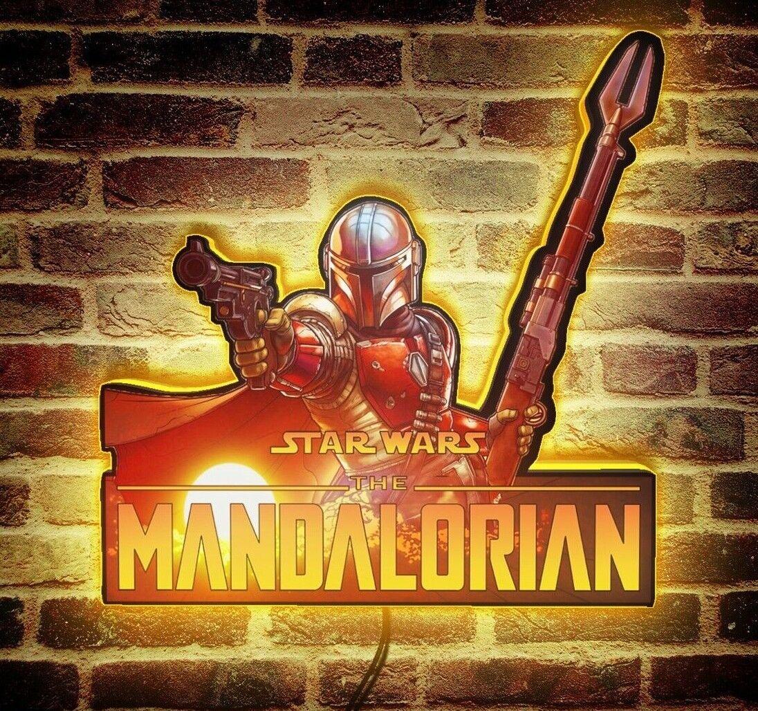 Rare The Mandalorian Pinball Topper LED Lightbox -Enhance Your Star Wars Journey - FYLZGO Signs