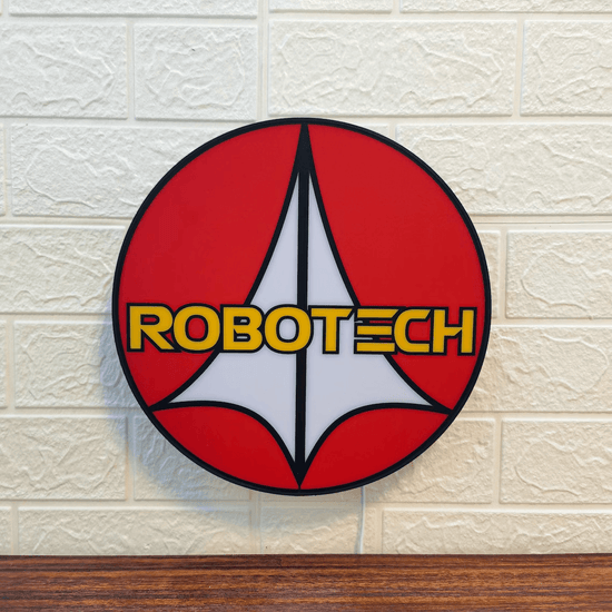 Robotech Logo LED Light box Cool 3D Print Lightbox Illuminate your space with sci-fi style - FYLZGO Signs