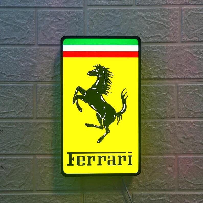 Ferrari Badge LED Lamp Perfect for Car Enthusiasts and Collectors - FYLZGO Signs