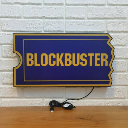 Blockbuster LED Light Box | Customizable Text | Fully Dimmable & Powered by USB