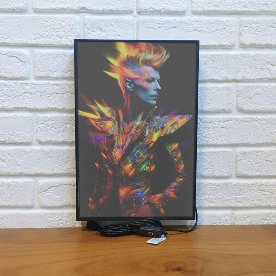 Custom David Bowie Emotional Eyes and Modern Fluorescent Art Illuminated Canvas Lightbox - FYLZGO Signs