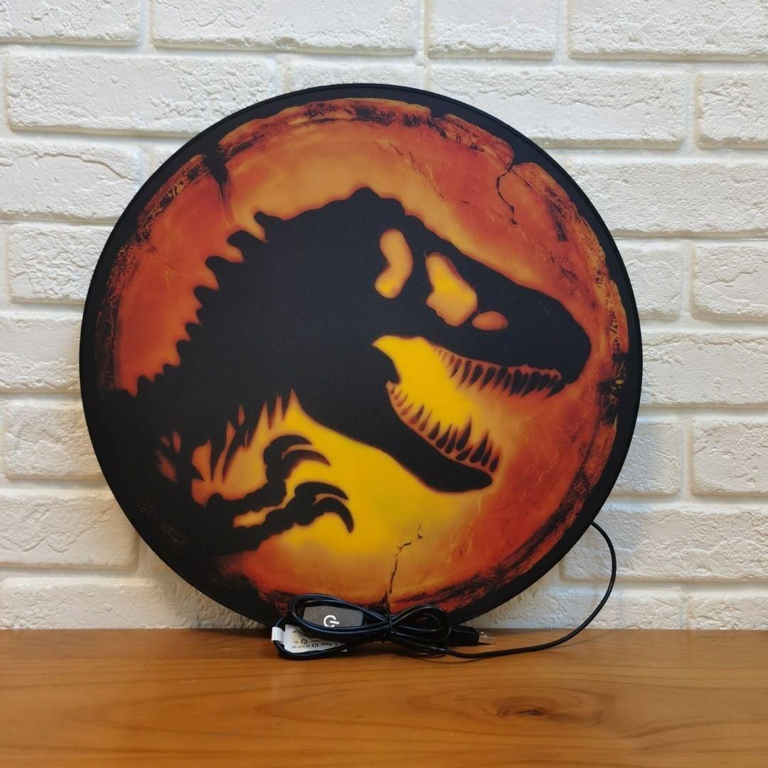 Jurassic World Dominion Amber 3D Printed LED Lightbox Sign Wall Art Fan Cave - FYLZGO Signs