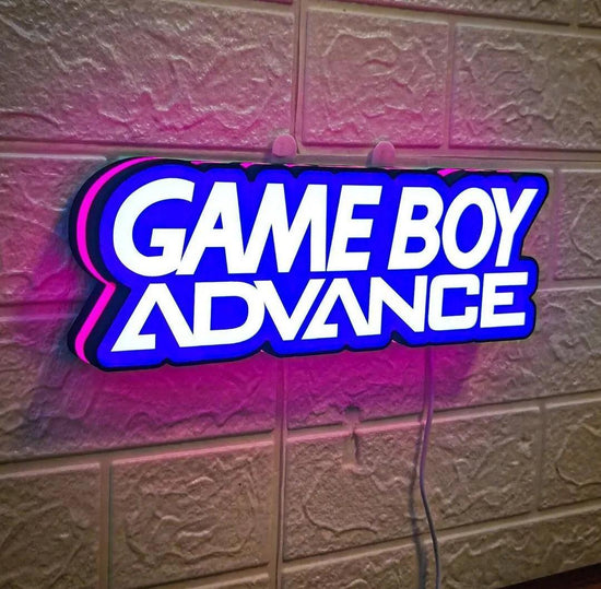 GameBoy logo 3D printing lightbox powered by USB with dimm Wall art Decor Man cave - FYLZGO Signs