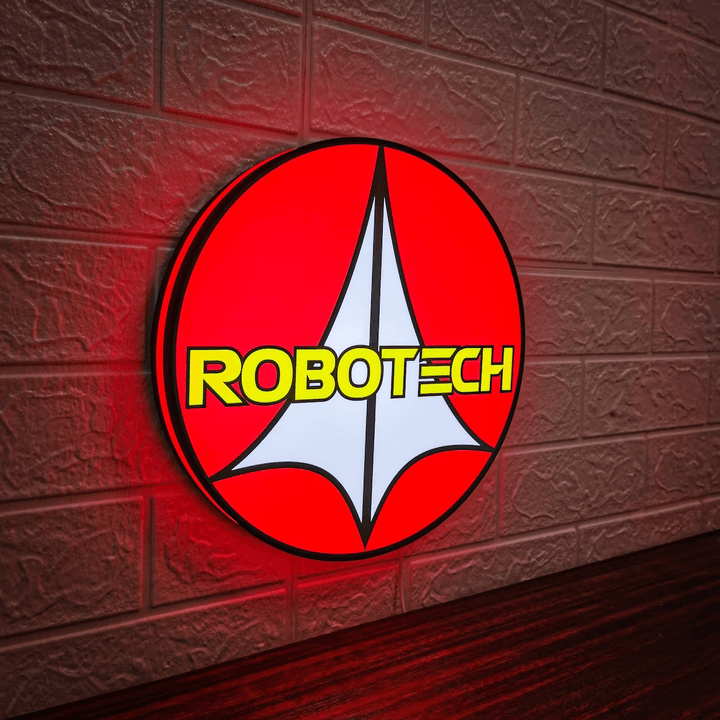 Robotech Logo LED Light box Cool 3D Print Lightbox Illuminate your space with sci-fi style - FYLZGO Signs