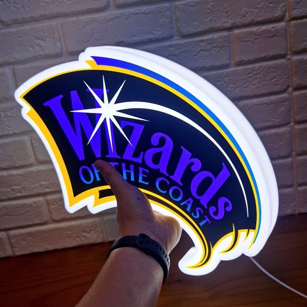 Wizards of the Coast 3D Printed LED Lightbox Sign Wall Art Fan Cave - FYLZGO Signs