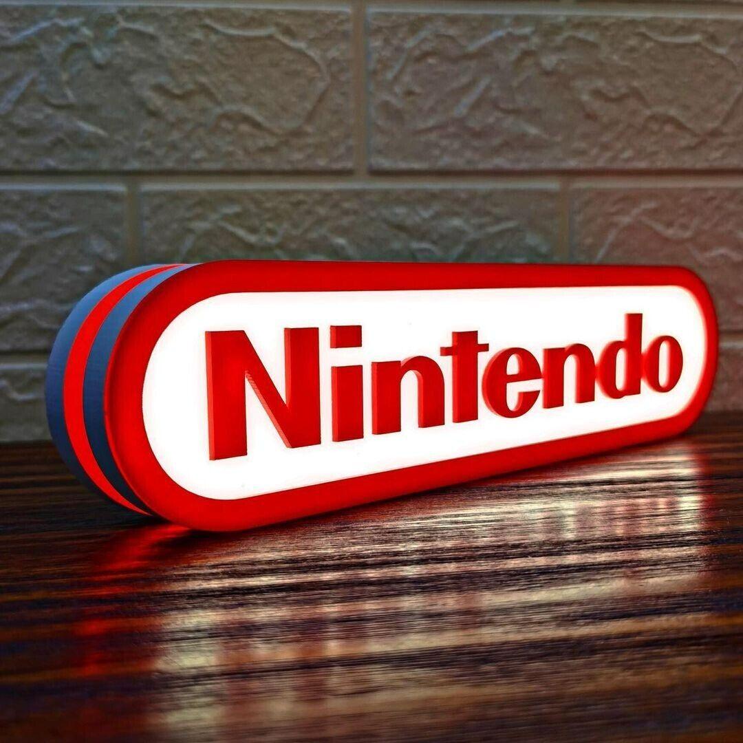 Classic Nintendo Logo LED Light box 3D printed USB powered dimmable - FYLZGO Signs