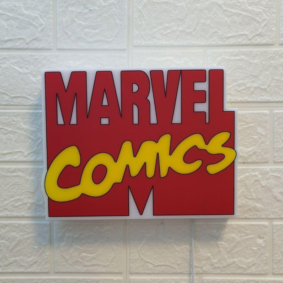 Marvel Logo LED Sign Marvel gifts for men Superhero bedroom decor Man Cave - FYLZGO Signs