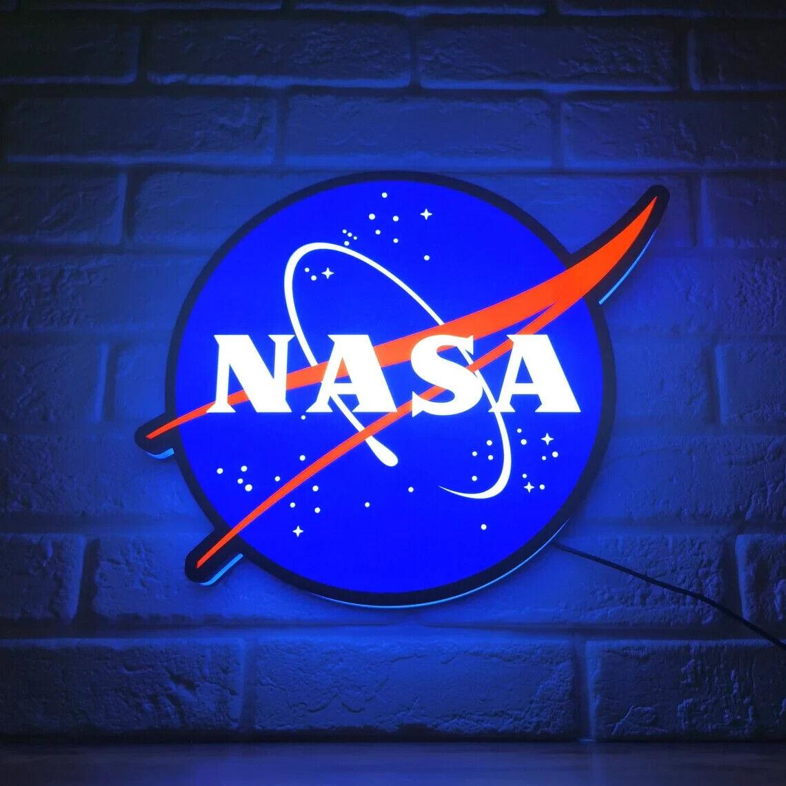 NASA Logo Sign LED Light Box Fully Dimmable USB Powered - FYLZGO Signs