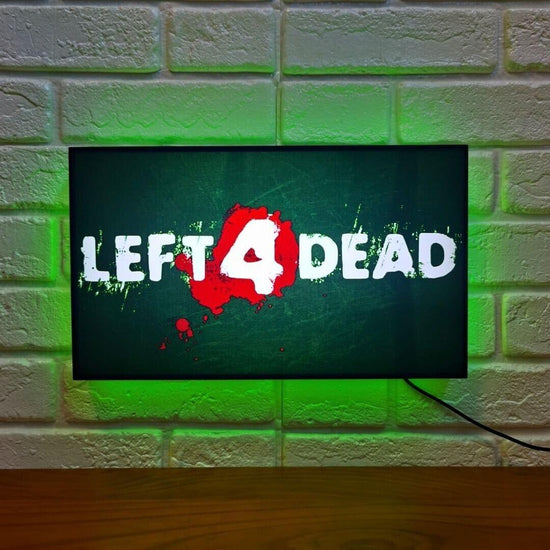 Left 4 Dead LED Light Dimmable and USB Powered Game Room Decor, Man Cave Sign 3D Lightbox - FYLZGO Signs