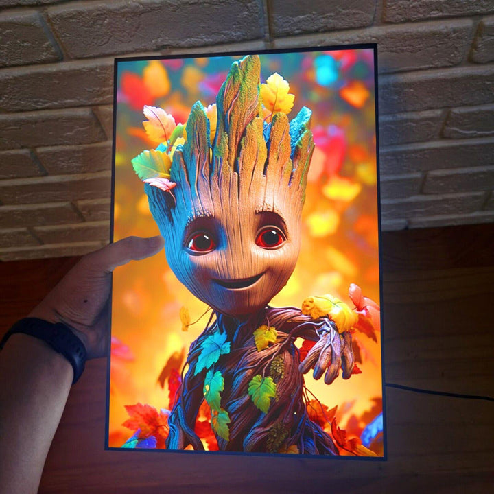 Custom Baby Groot Lighting Canvas - FYLZGO Signs