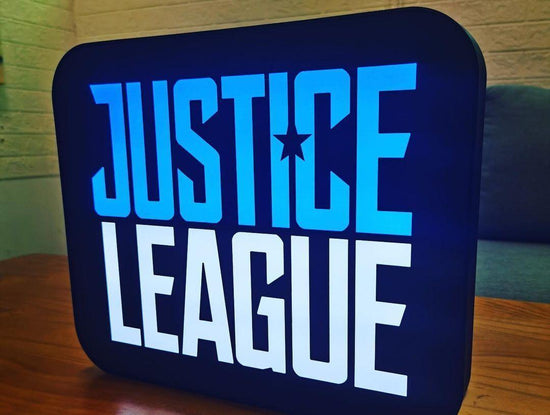 Justice League 3D Printed LED Lightbox Sign Wall Art Decor fan cave - FYLZGO Signs