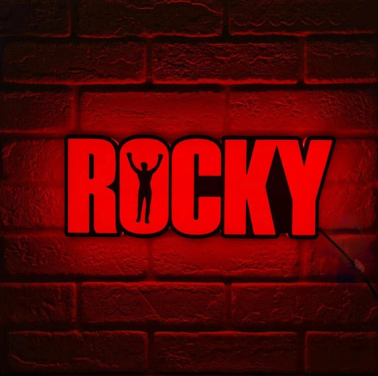 Rocky Balboa Sign LED Lightbox Wall Art Rocky Balboa Decor, Crossfit Decor - FYLZGO Signs