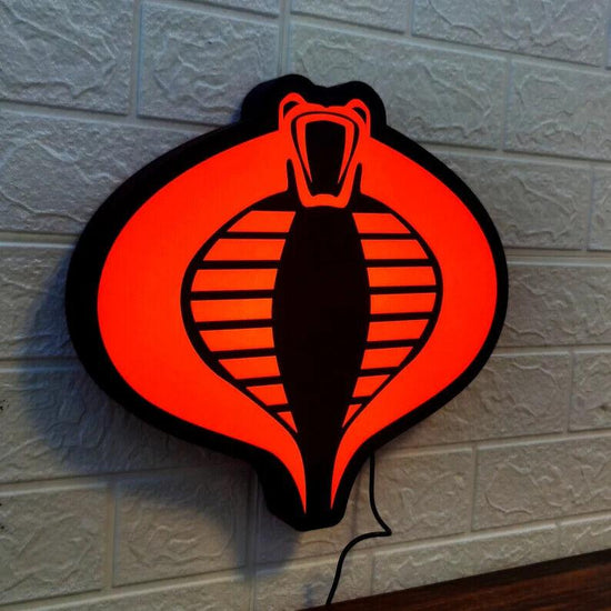 G.I. Joe Sign and Cobra G.I. Joe 3D Printed Lightbox Sign 3D Printed LED Sign G.I. Joe Decoration - FYLZGO Signs