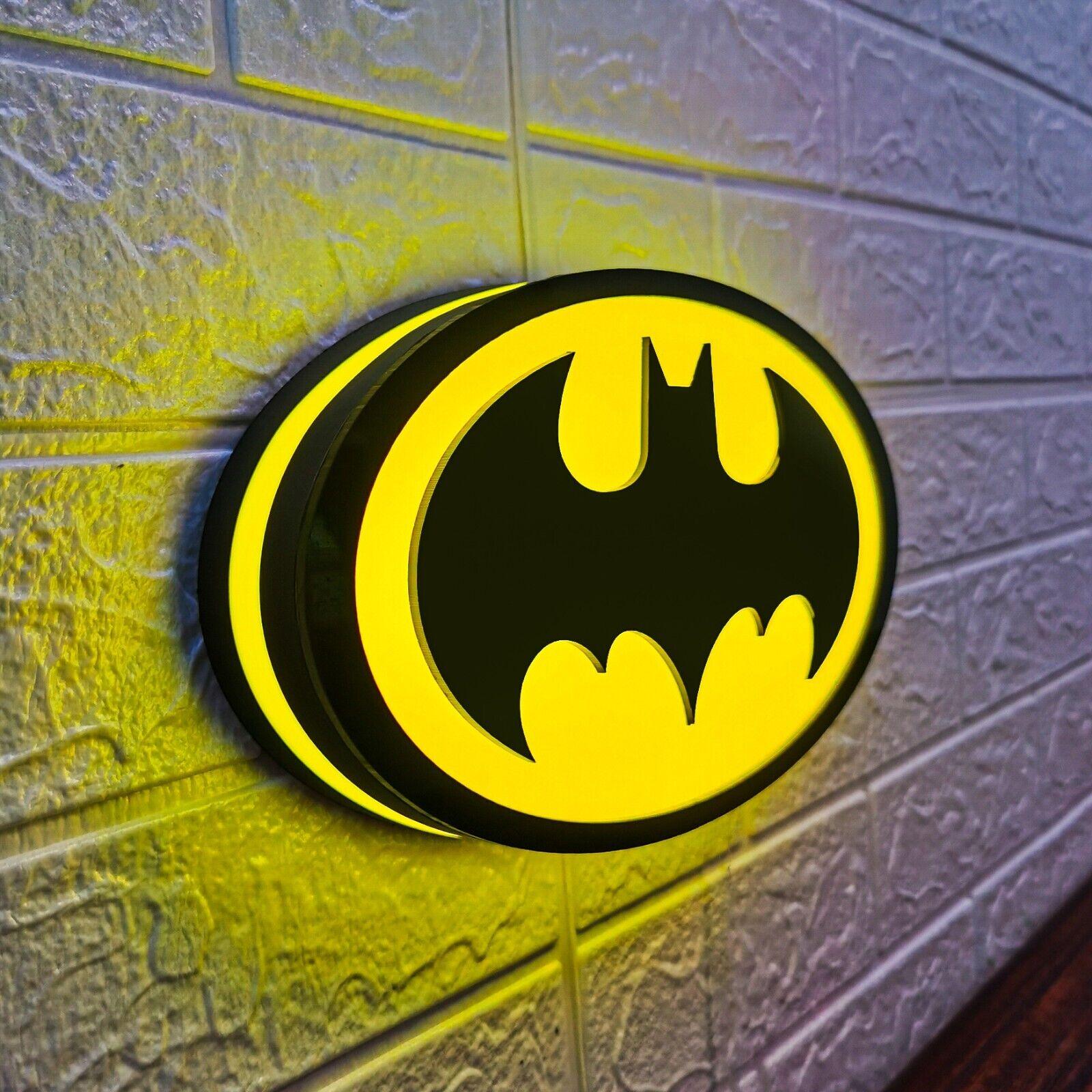 Batman Logo LED Light Box Fully Dimmable & USB Powered - FYLZGO Signs