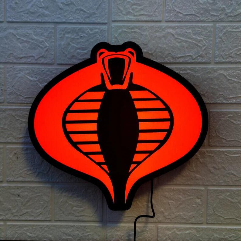 G.I. Joe Sign and Cobra (G.I. Joe) Sign 3D Printed LED Sign | G.I. Joe Decoration