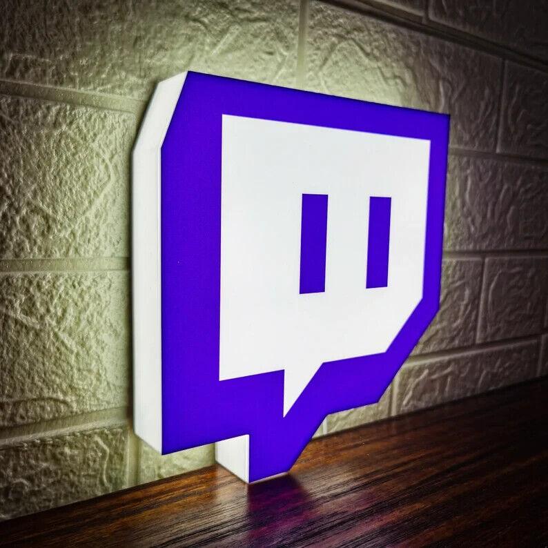 Twitch Logo Light USB Version 3D Printed Light Box The Ultimate Gamer - FYLZGO Signs