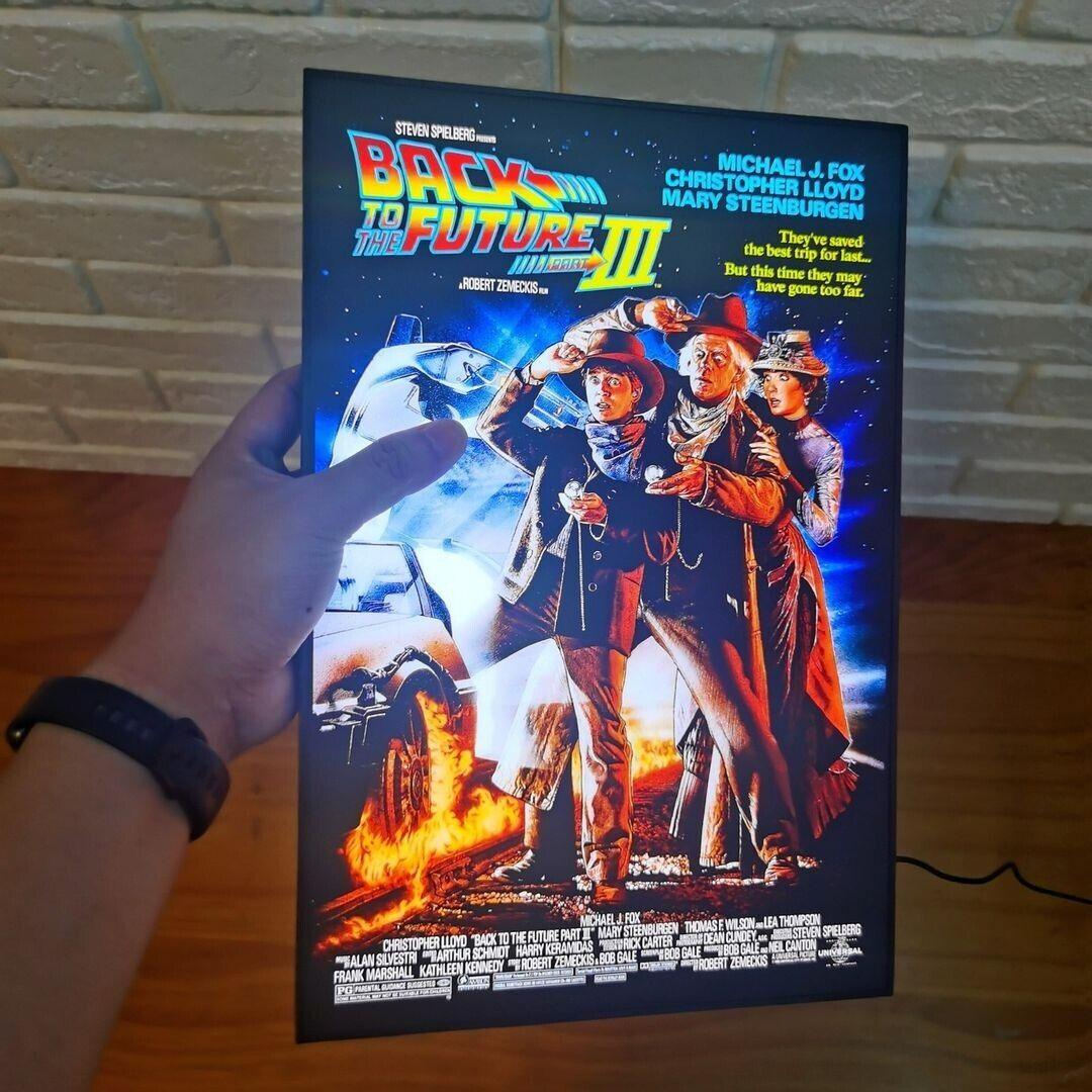 Back to the Future 3 Retro Poster LED Light Box (BTTF 3 Light Box) Full Dimma - FYLZGO Signs