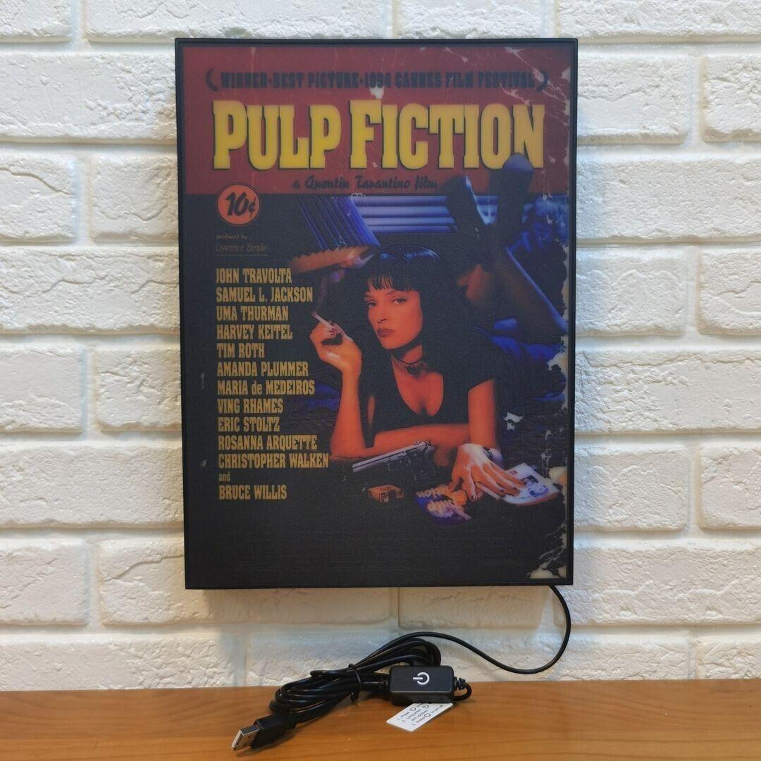 Pulp Fiction Movie Poster LED Lightbox Fully Dimmable USB Lightbox Powered - FYLZGO Signs
