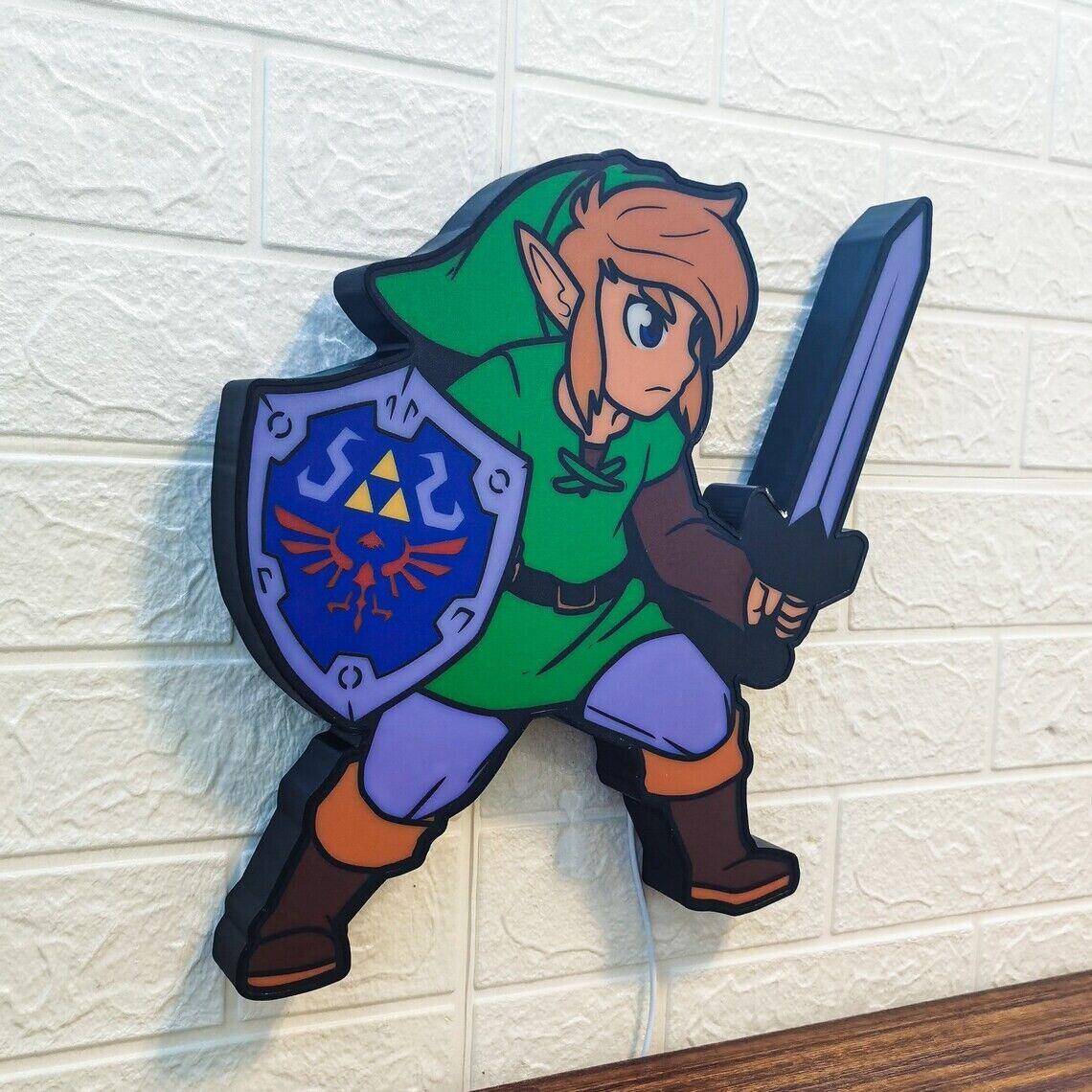 The Legend of Zelda Link LED Sign 3D Lightbox Add some epic adventure to your room - FYLZGO Signs