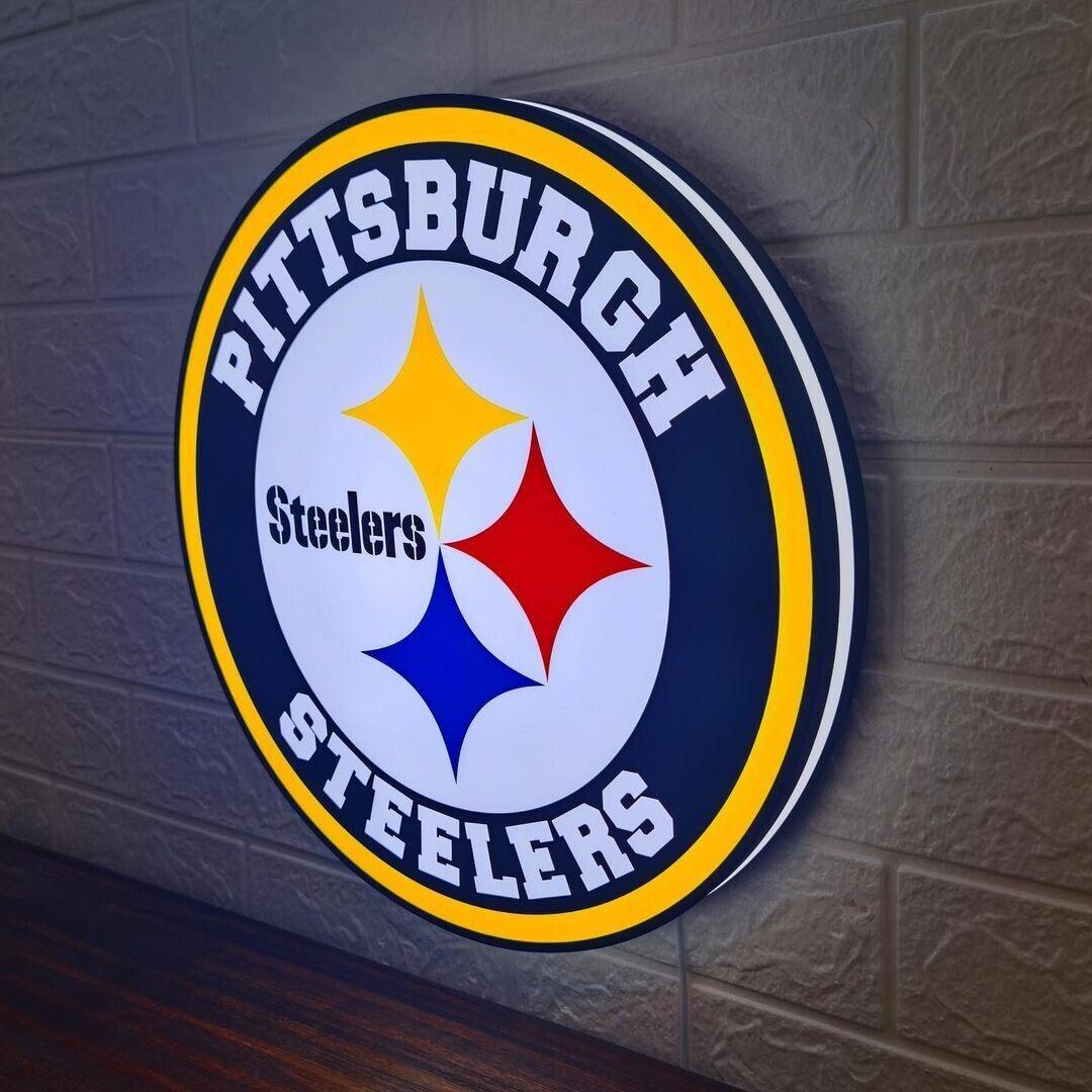 Pittsburgh Steelers LED Lamp Perfect for Any Fan Cave or Game Room - FYLZGO Signs