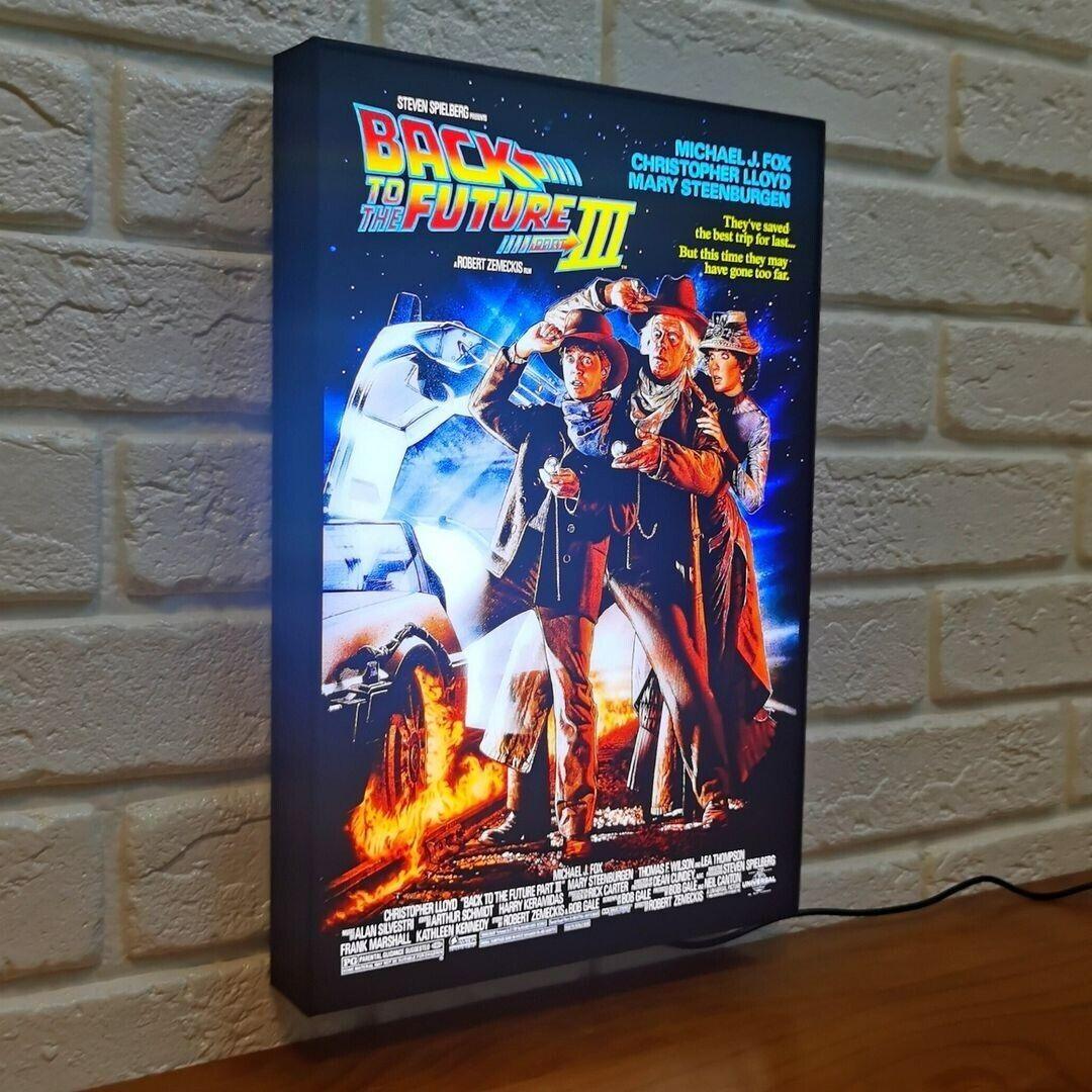 Back to the Future 3 Retro Poster LED Light Box (BTTF 3 Light Box) Full Dimma - FYLZGO Signs
