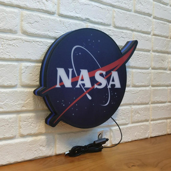 NASA Logo Sign LED Light Box Fully Dimmable USB Powered - FYLZGO Signs