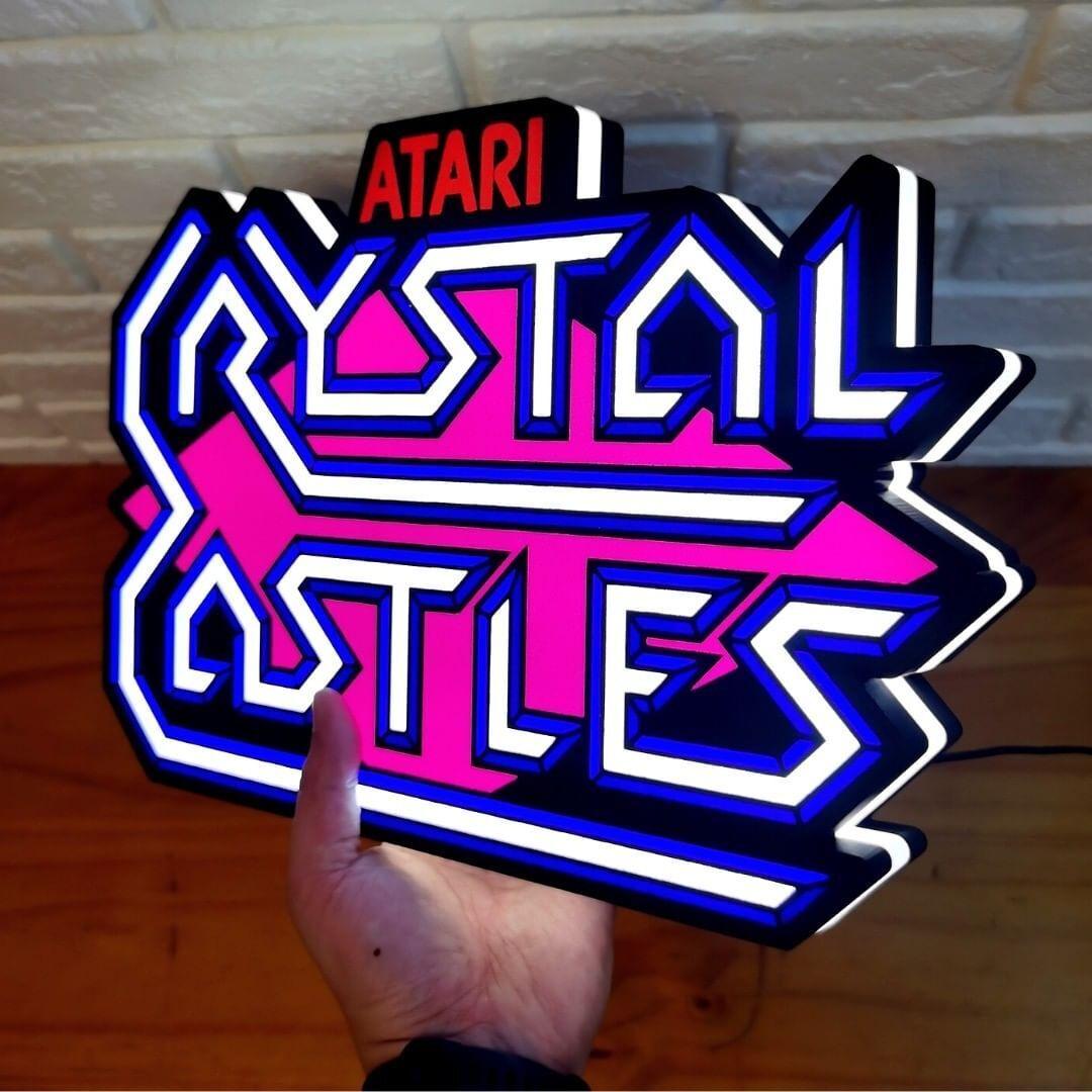 Atari Crystal Castle 3D Printed LED Lightbox Sign Wall Art Decor fan cave - FYLZGO Signs