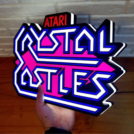 Atari Crystal Castle 3D Printed LED Lightbox Sign Wall Art Decor fan cave - FYLZGO Signs