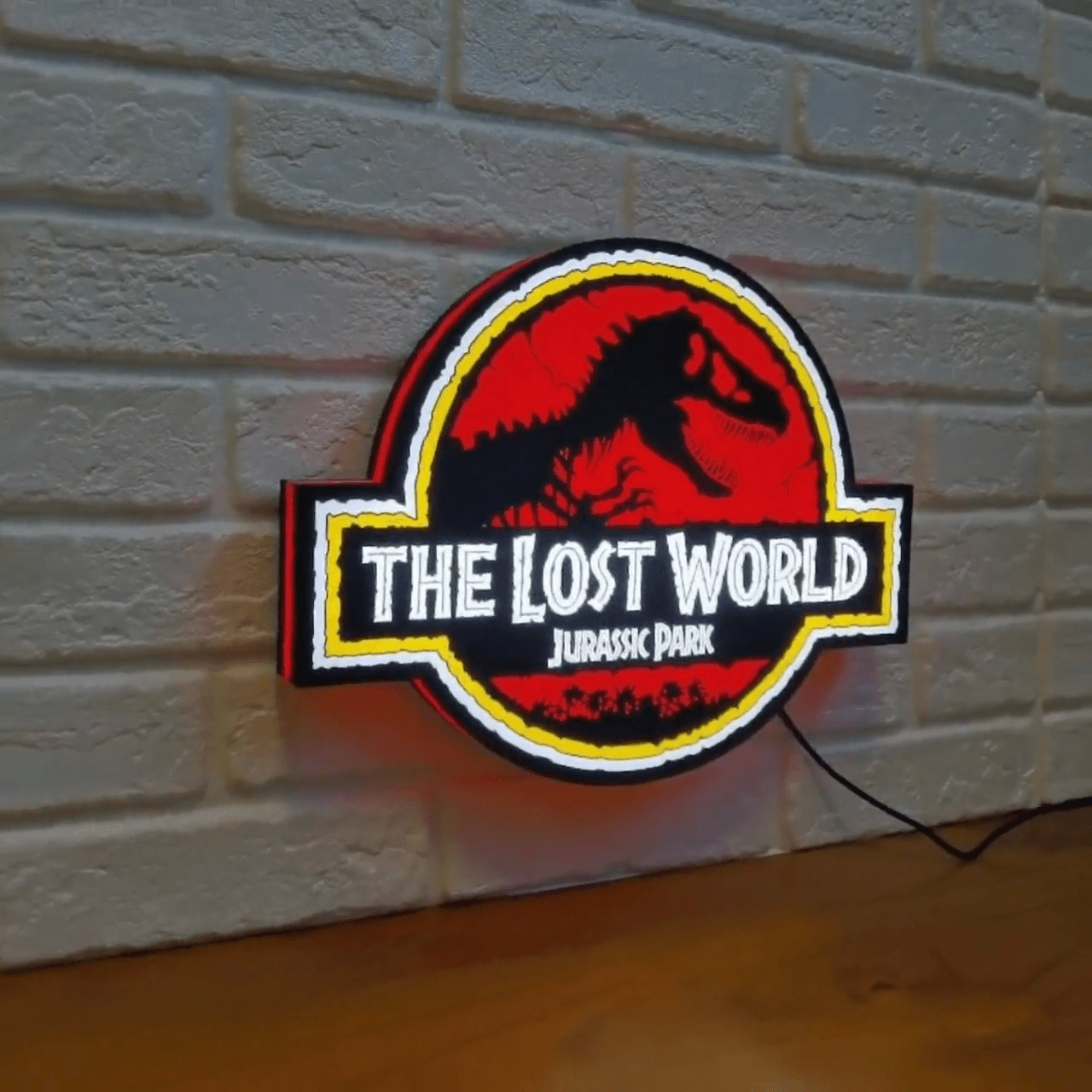 Jurassic Park The Lost World Sign LED Light Box 3D Printed Fully Dimmable - FYLZGO Signs