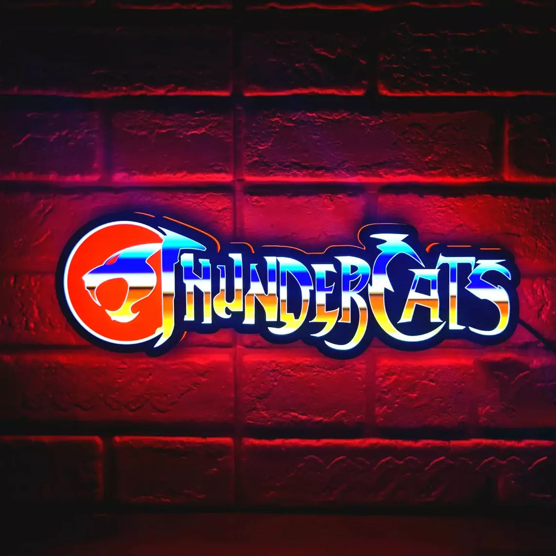 Vintage Thundercats Logo LED Sign 3D Printed, USB Powered & Full Dimmable - FYLZGO Signs