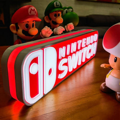 Nintendo Switch Logo 3D Printed LED Lightbox Sign Wall Art fan cave - FYLZGO Signs