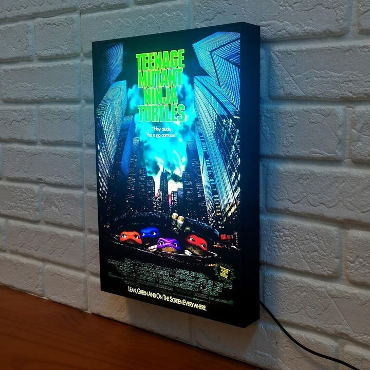 TMNT Retro Movie Poster 3D LED Light Box Fully Dimmable USB Powered - FYLZGO Signs