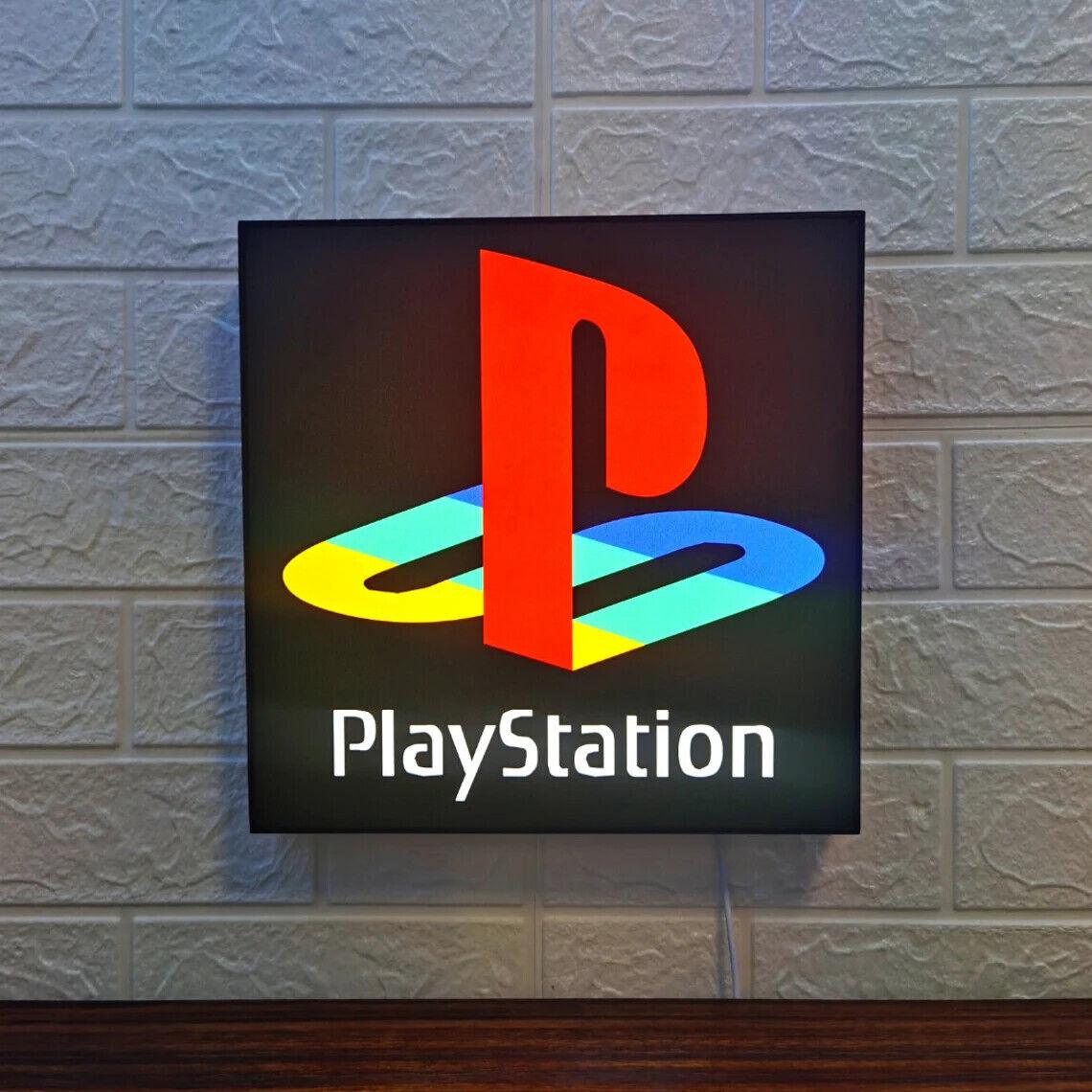 Classic Logo man cave lights PlayStation sign for gaming room decor 3D Printed Lightbox - FYLZGO Signs