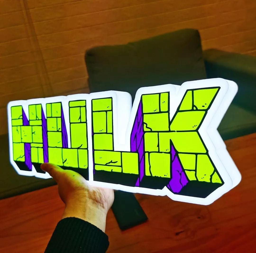 Incredible Hulk Vintage Logo LED Sign Dimmable & Powered by USB 3D Lightbox - FYLZGO Signs