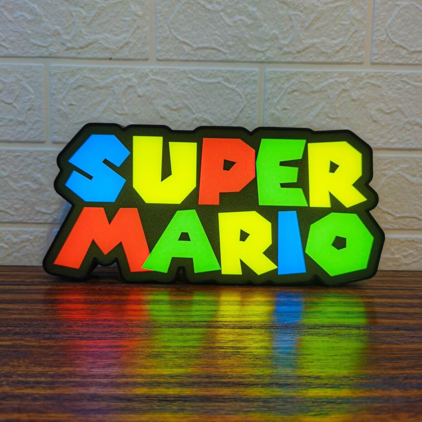 Super Mario Bros. Logo LED Light Box Fully Dimmable & USB Power - FYLZGO Signs