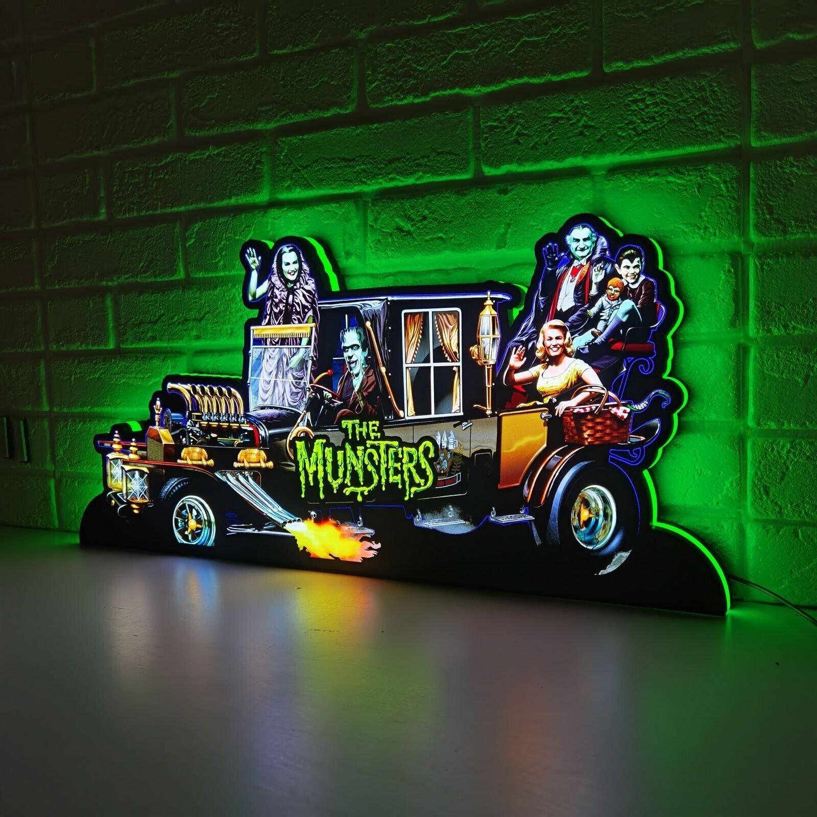 The Munsters Pinball Top LED Light Box Classic Spooky Trinket for Your Game - FYLZGO Signs