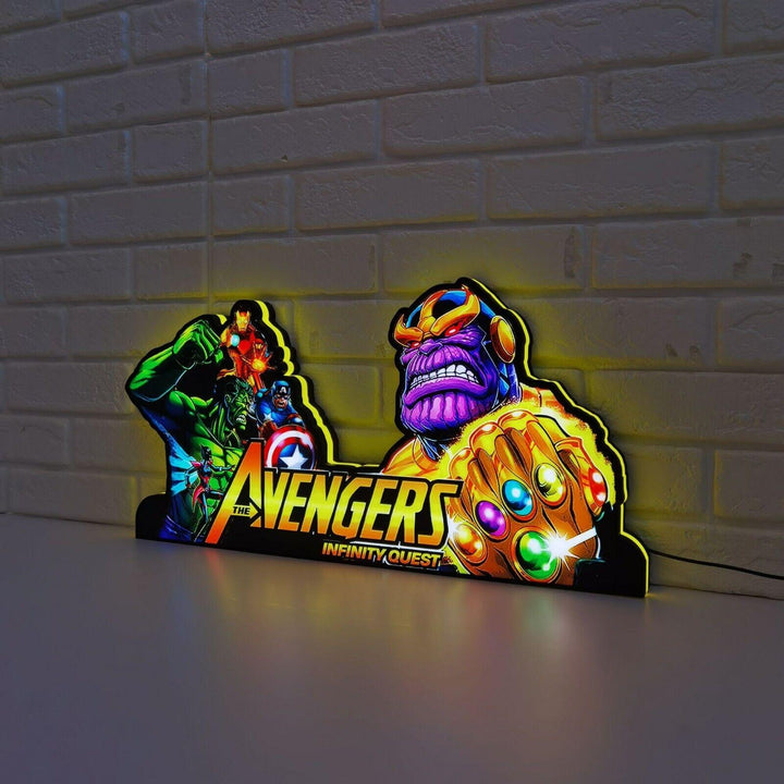 Avengers Infinity Quest Pinball Top LED Light Box Boost your gaming XP - FYLZGO Signs