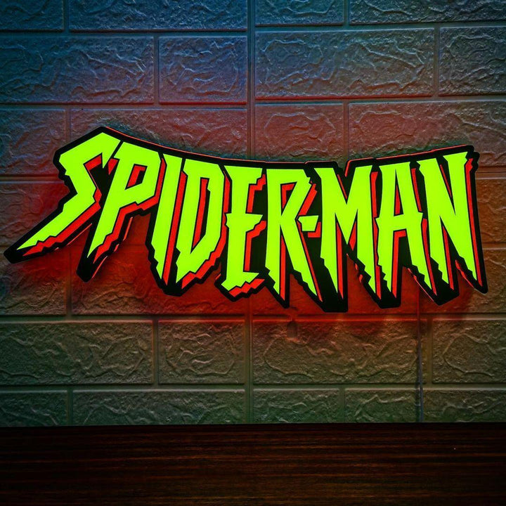 Spider-Man Logo 3D Lightbox Print Powered by USB Band Dimm Wall Art Decor Man's Cave - FYLZGO Signs