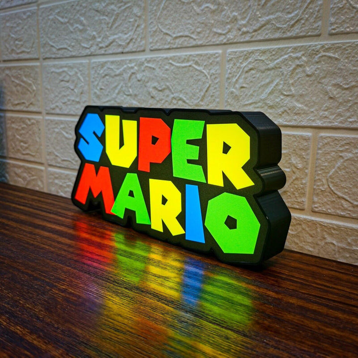 Super Mario Bros. Logo LED Light Box Fully Dimmable & USB Power - FYLZGO Signs