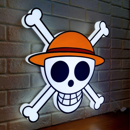 One Piece Luffy Logo LED Lamp Dimmable & USB Powered 3D Light Box Perfect for anime fans - FYLZGO Signs