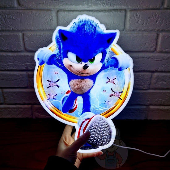 Sonic the Hedgehog 3D Printed LED Lightbox Sign Wall Art Decorative Fan Cave - FYLZGO Signs