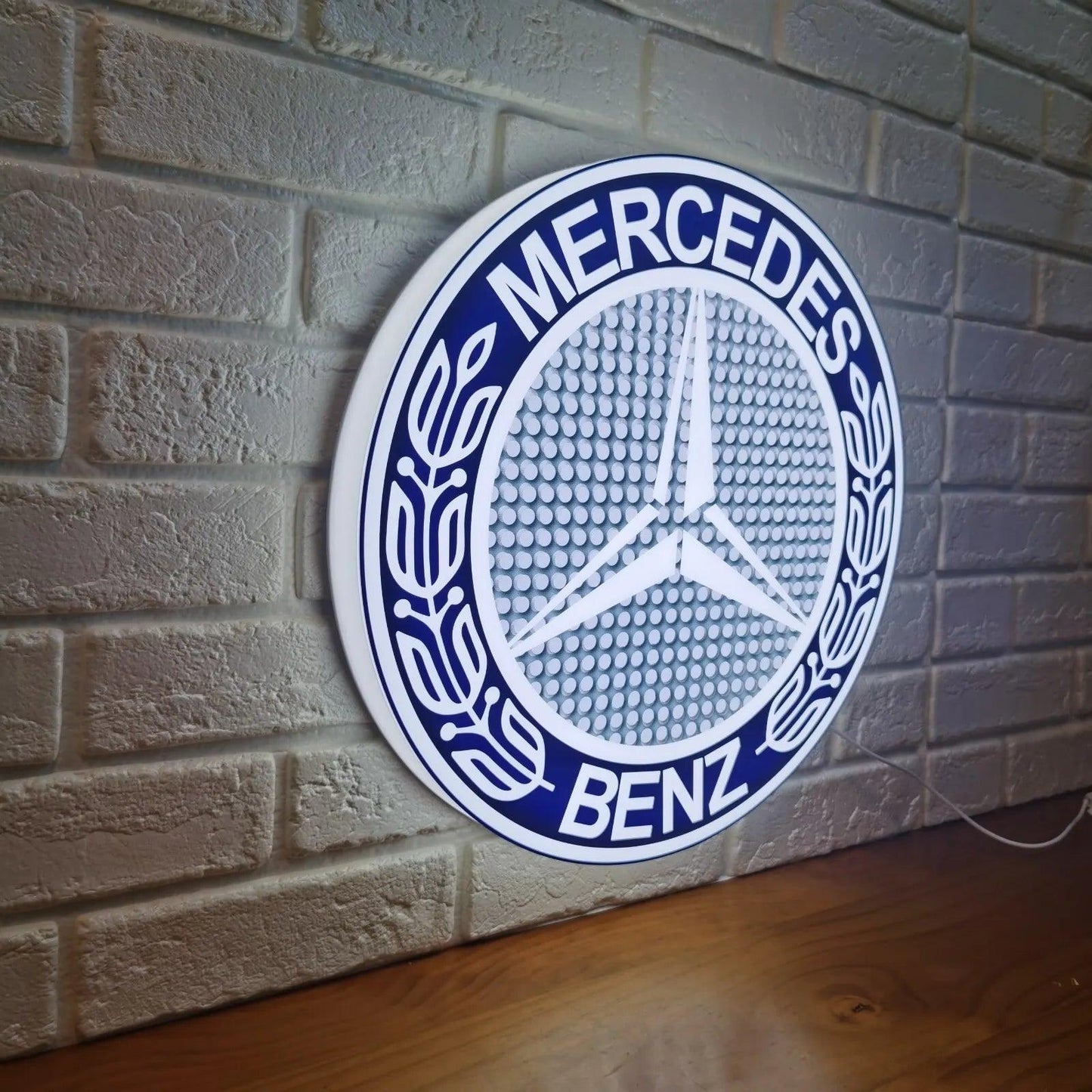 Mercedes Benz LED Light Box, Stylish USB Power Delivery, Home Decoration, Man Cave Logo - FYLZGO Signs