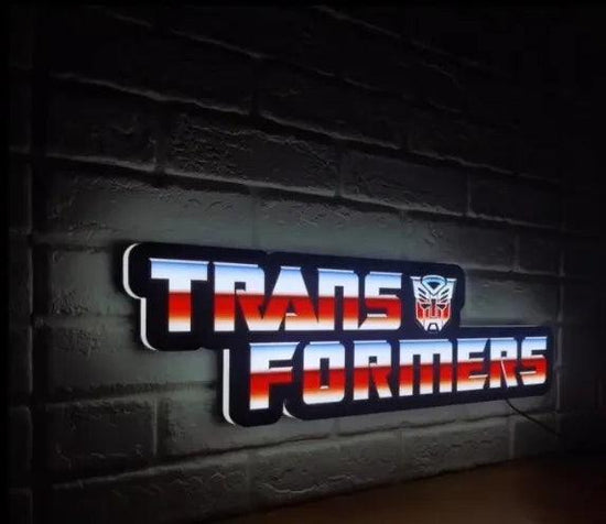 Transformers retro 3D printed LED light box logo wall art decorative fan cave - FYLZGO Signs