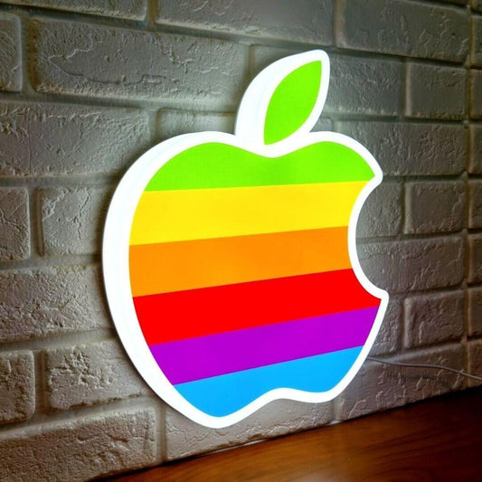 Vintage Apple Logo 3D Printed LED Lightbox Powered by USB and with dimming - FYLZGO Signs