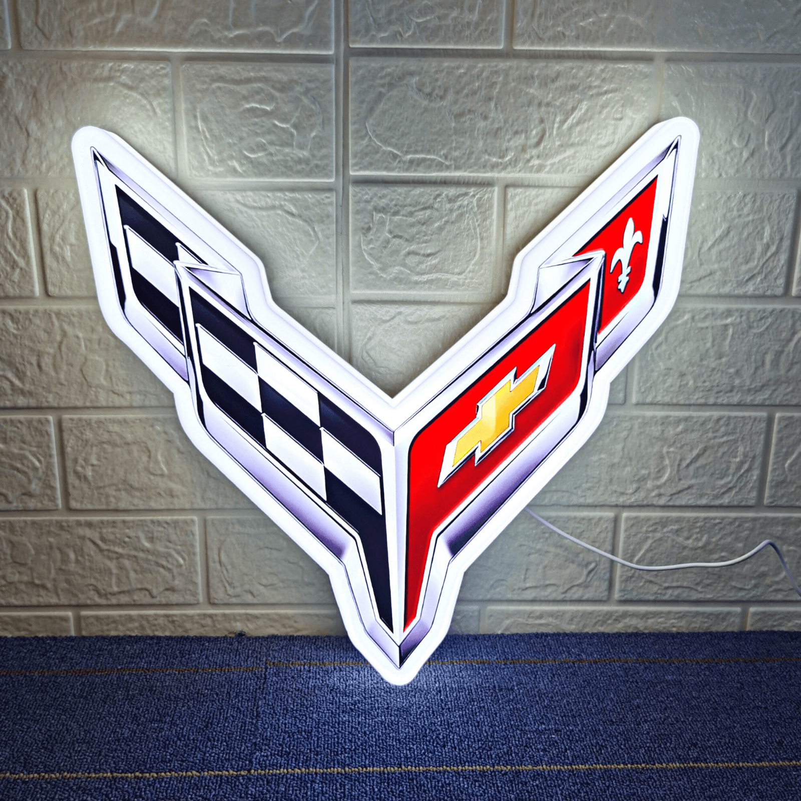 Corvette LED Logo Lamp High-Quality Car Decor Great Gift for Enthusiasts - FYLZGO Signs