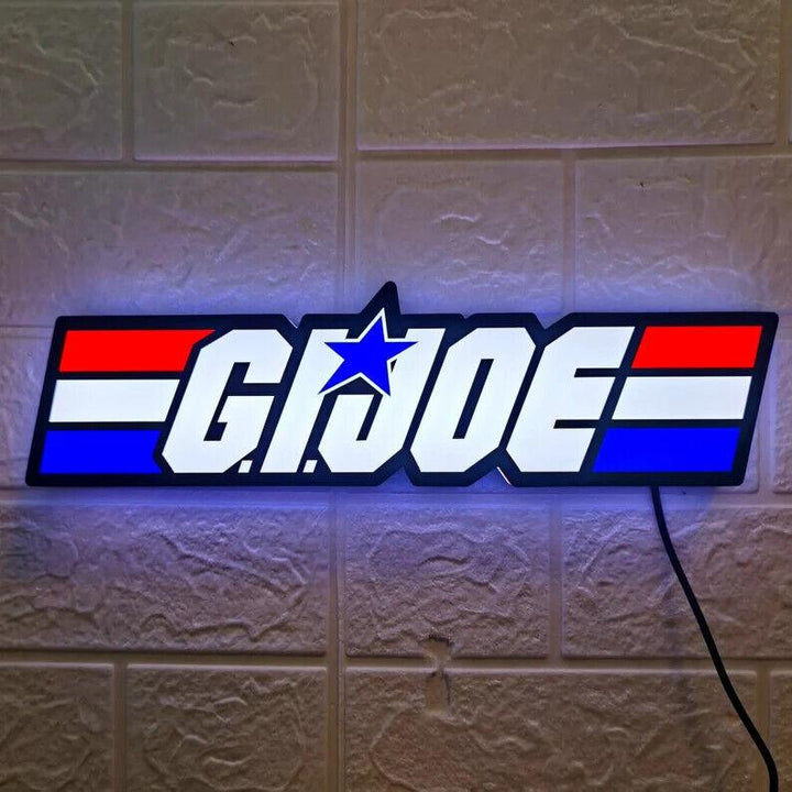 G.I. Joe Sign and Cobra G.I. Joe 3D Printed Lightbox Sign 3D Printed LED Sign G.I. Joe Decoration - FYLZGO Signs