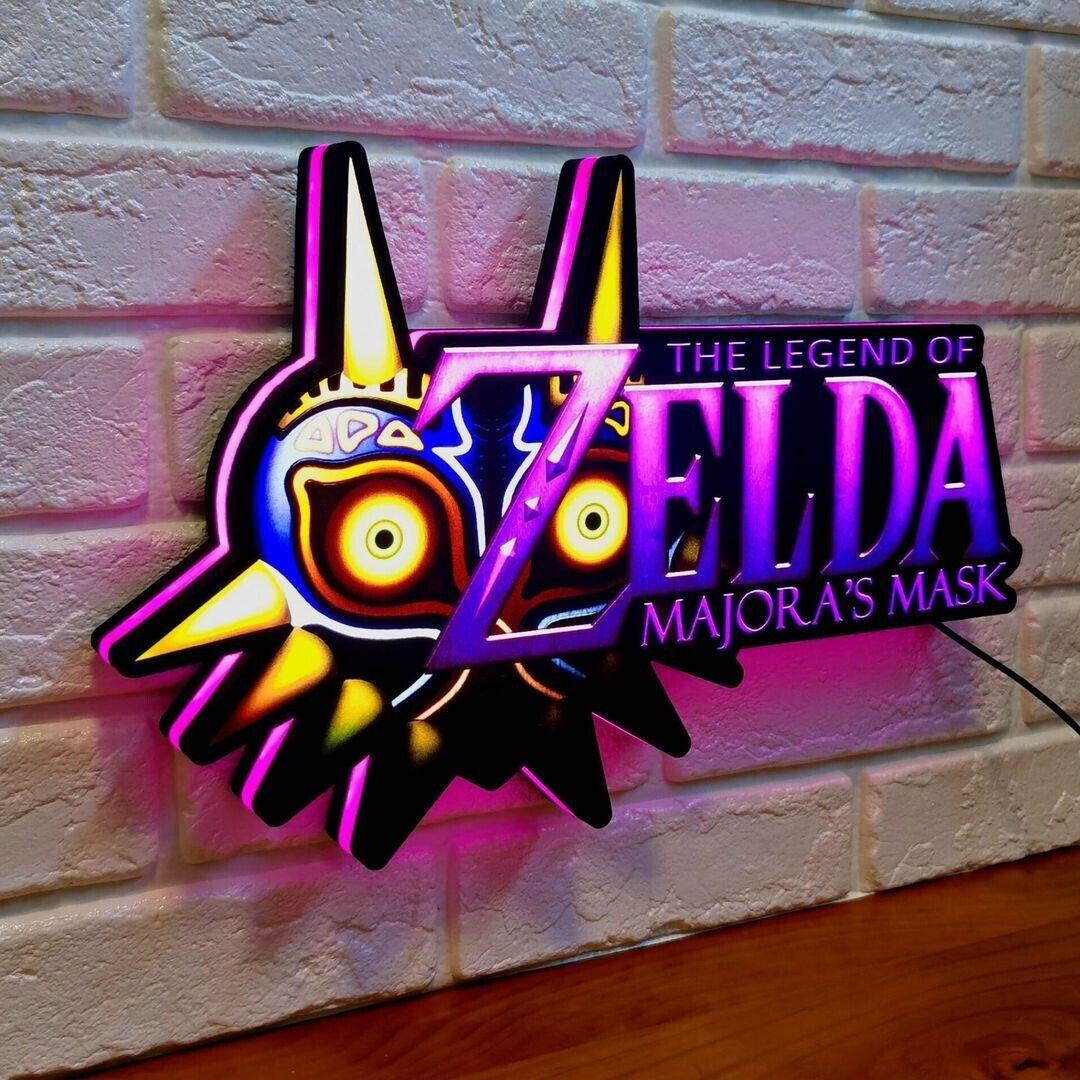 Legend of Zelda Majora's Mask Logo LED Light Box Unique Game Decor - FYLZGO Signs