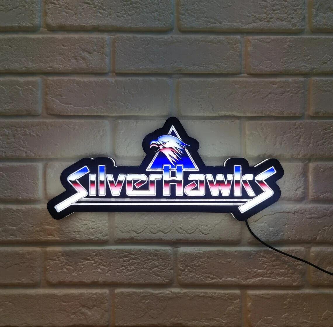 SilverHawks 3D Printed LED Sign Quicksilver Thundercats 80's Classic Mancave 3d Lightbox - FYLZGO Signs
