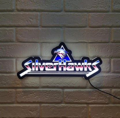 SilverHawks 3D Printed LED Sign Quicksilver Thundercats 80's Classic Mancave 3d Lightbox - FYLZGO Signs