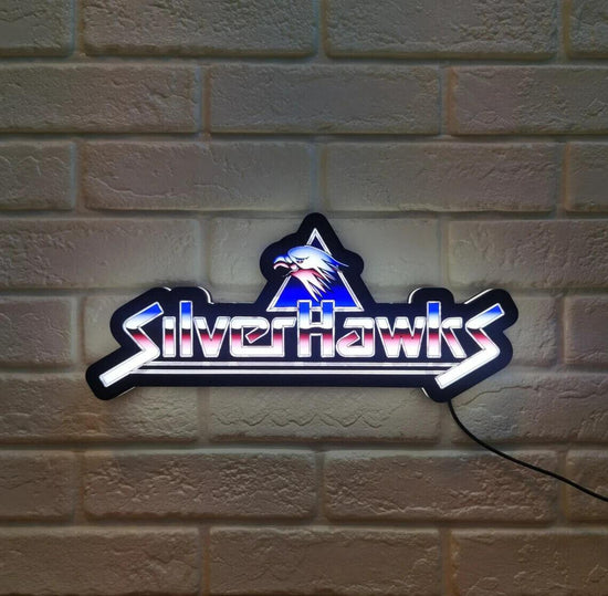 SilverHawks 3D Printed LED Sign Quicksilver Thundercats 80's Classic Mancave 3d Lightbox - FYLZGO Signs